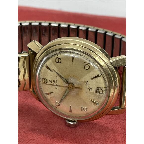 Mens Vintage Helbros Invincible Watch Running Mechanical Stretch - Picture 7 of 11